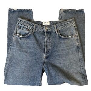 AGOLDE Women's Riley High Rise Straight Crop in Whiplash Size 29